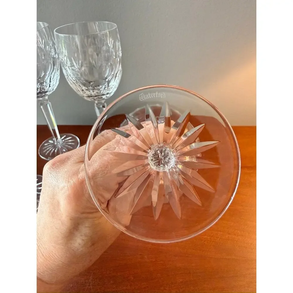 Set (4) Waterford Crystal Stemware Glasses, Merrion Pattern Discontinued Ireland